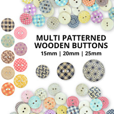 Round Wooden Buttons - Multi