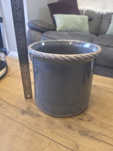 Grey glazed 18cm terracotta - grey,