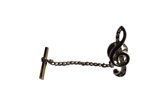 Treble clef silver plated - silver-plated, tie