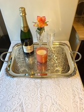 Vintage Collectable Alpha Plate Viners Sheffield Chased Serving Silver Tray/VGC