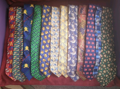 Joblot 100 silk ties various - 100%,