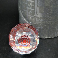 Swarovski Lancashire Rose 40mm Crystal Ball Paperweight Retired Vintage VGC