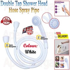 Double Tap Push On Mixer Bath Sink Hairdresser Tub Shower Head Hose Spray Pipe