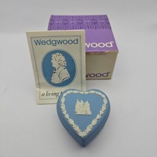 Wedgwood Blue Heart Shaped Trinket Box Good Condition