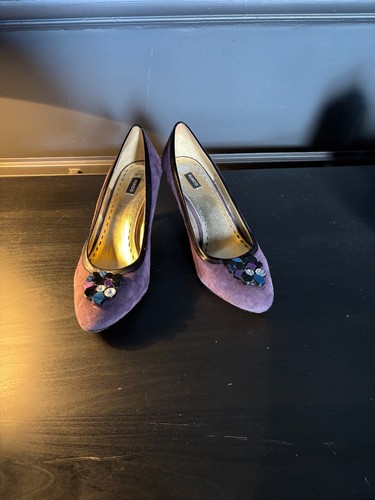 Mimco purple suede - purple, bejewlled
