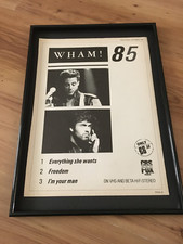 WHAM-EVERYTHING SHE WANTS-1985 Original A3 framed poster size advert