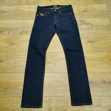 Superdry Corporal Jeans Mens W30 L32 Blue Indigo Raw Slim Fit Denim Copper Black