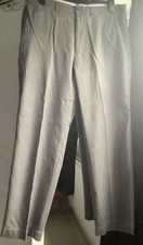 MENS M&S TAILORING KHAKI LINEN BLEND TROUSERS SIZE W 38” L 33” U.K.