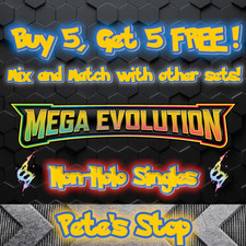 Pokemon Cards - Mega Evolution: Base Set -Non-Holo Singles  - BUY 5 GET 5 FREE!