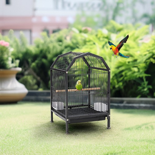 Metal bird cage with stand - stand, for