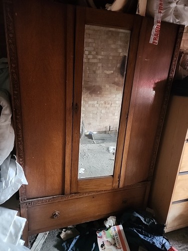 Vintage wardrobe with - wardrobe, draw