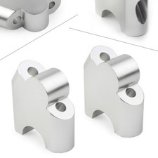 CNC HandleBar Bar Risers Mount Clamp Adapter For BMW F800R 15 16 17 Silver