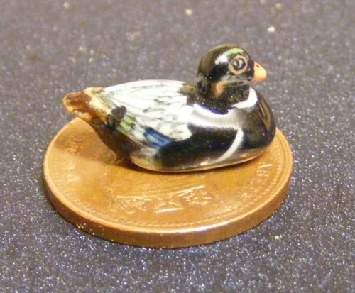 Dolls house ceramic duck - house,