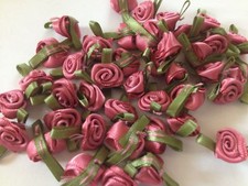 SMALL MINI SATIN RIBBON ROSE