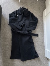 Lemaire Wool Long Wrap Coat Black Size M
