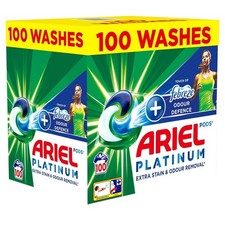 Ariel Pods Platinum + Febreze Odor Defence Detergent - 100 Washes