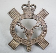 Military Pipers Badge The Queen's Own Highlanders British Army Gaunt