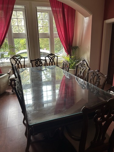 7pc dark wood mahoganyglass - wood,