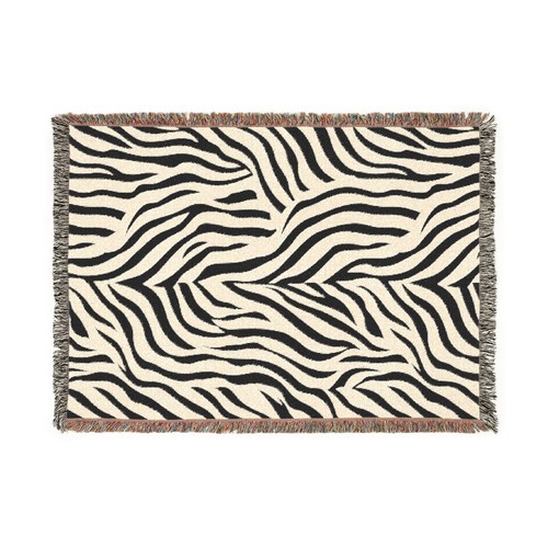 Zebra stripe woven blanket - zebra,
