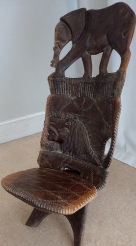 Vtg chair african tribal - african,