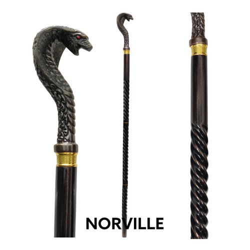 Snake handle walking stick - snake,