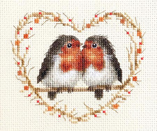 ROBINS in TWIG HEART