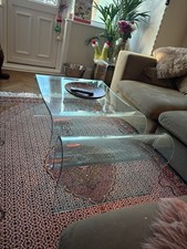 Curved Glass Coffee Table – Italian Design Inspired | Modern Minimalist Style