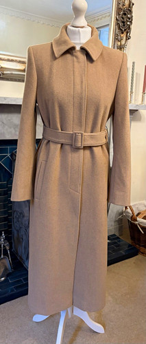 Vintage next long - camel, belted