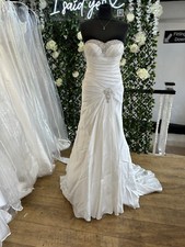 Ella Rosa Ivory Sweetheart Corset Wedding Dress with Pleated Train - Size 2-4UK