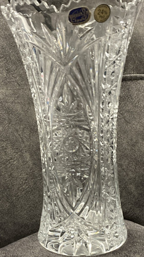 Bohemia crystal cut glass vase - crystal,