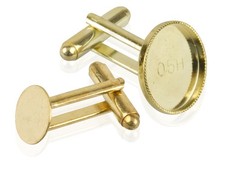 Gold Plated Cuff Link Blanks