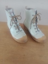 HUNTER WOMEN'S WHITE LACE UP WELLIES SIZE 37