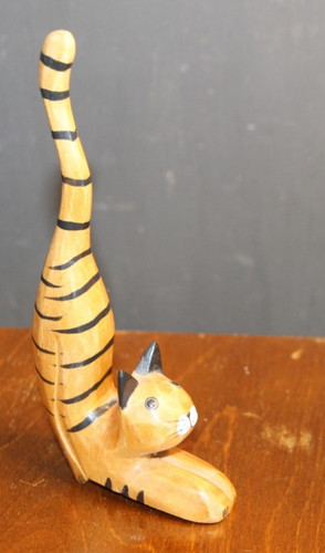 Vintage wooden cat - cat, long