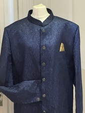 Men’s Blue Embroidered
