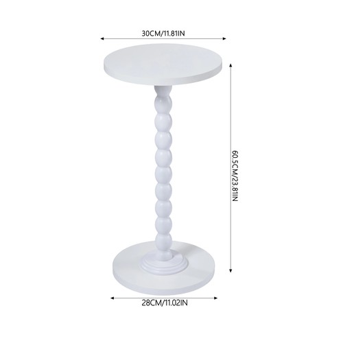 Wooden round side table - side,