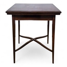 Antique Victorian Mahogany Console Table – Turn-Over Top Games Table - Carved