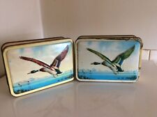 2 X MACFARLANE, LANG AND CO VINTAGE BISCUIT TINS - EMBOSSED BIRD- FREEPOST UK