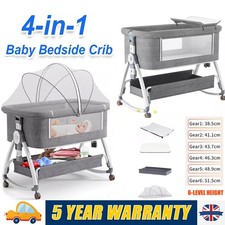 4-in-1 Baby Bedside Crib Sleeper Bassinet Safe Co-Sleeping Storage Bag w/ Table