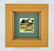 MOORCROFT FRAMED STAG & DEER DECORATIVE PLAQUE by VICKY LOVATT 2014