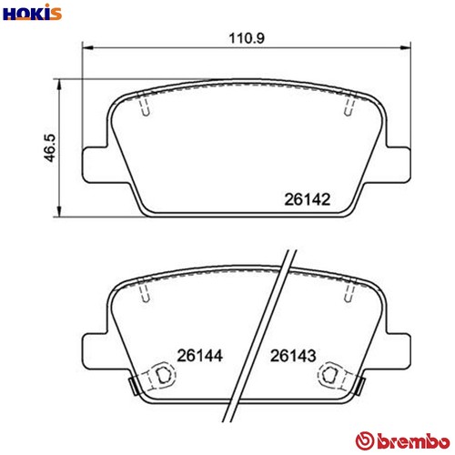 Brake pad set disc - brake, p