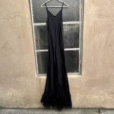 Vintage 1930s black rayon gown - black,