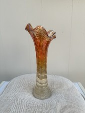 Vintage carnival glass vase - glass,