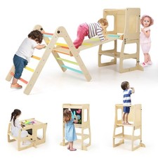 COSTWAY 7-in-1 Toddler Climbing Toy Set Kids Folding Climber w/ Reversible Ramp