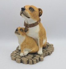 Sherratt & Simpson Staffordshire Bull Terrier Dog & Pup Figurine Ornament 9.5cm