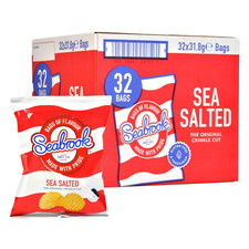 Seabrook Sea Salted Crisps - Pack of 32 x 31.8g (Full Box)