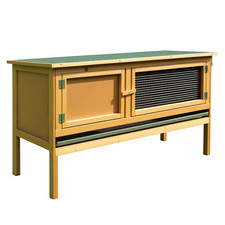 Pawhut wooden rabbit hutch - pawhut,