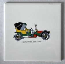 15cm Vintage Delaunay-Belleville Car Themed Decorative Tile Estaco Portugal #219
