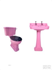 Flamingo Pink Art Deco Toilet