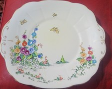 Crown Staffordshire - Hollyhock - Cake Plate - 220072G