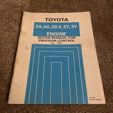 Toyota 2A 4A 2S-E 2Y 3Y Engine Repair Manual For Emission Control APR 1983